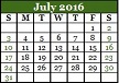 July 2016 Calendar