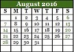 August 2016 Calendar