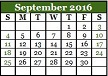 September 2016 Calendar