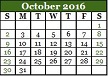 October 2016 Calendar