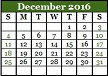 December 2016 Calendar